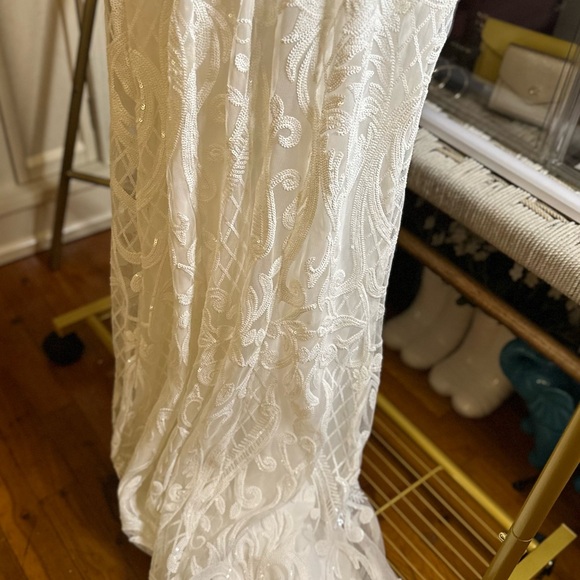 Minuet X NY&CO | SLEEVELESS EMPIRE WAIST SEQUIN EVENING GOWN - Picture 5 of 7